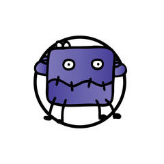 Cute cartoon monster. Vector funny monster character illustration design