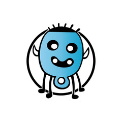 Cute cartoon monster. Vector funny monster character illustration design