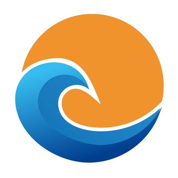 sea waves logo, sun waves logo designs vector
