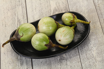 Asian green eggplant - ready for cooking