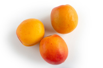 apricots on a white background