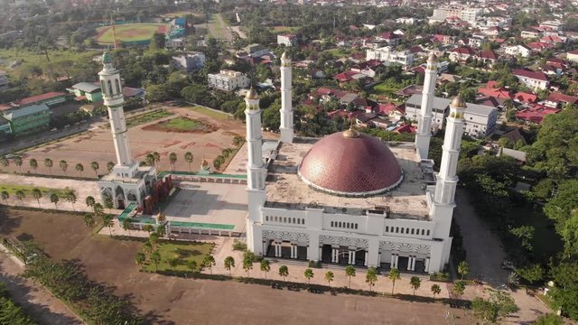 Wide orbit around the Grand Masjid Raya Mujahidin Mosque Pontianak