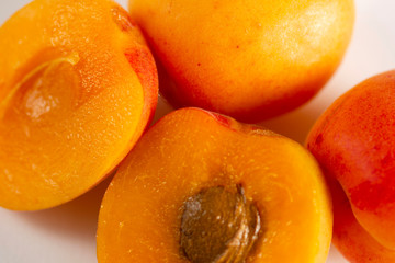 apricots on a white background