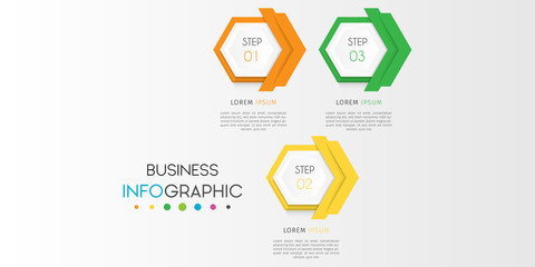 Business infographic element with options, steps, number vector template design