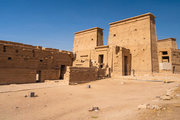 Philae temple near Nile river in Aswan city, Upper Egypt