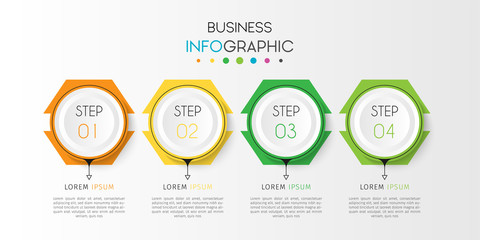 Business infographic element with options, steps, number vector template design