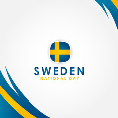 Happy Sweden Independence Day Vector Design Illustration