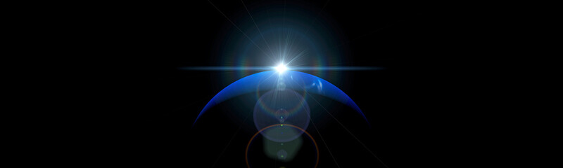 Sunrise over Neptune planet