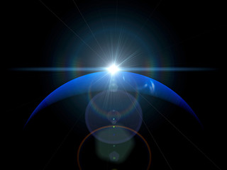 Sunrise over Neptune planet © Studio-FI