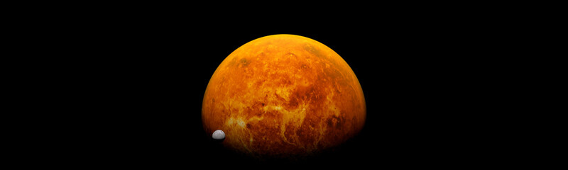 Venus in space with moons © Studio-FI