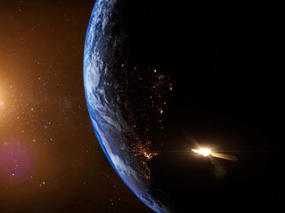 Satellite orbiting the Earth