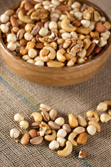 Cashews, pistachios, almonds, walnuts, hazelnuts. Mixed nuts.