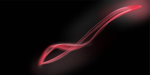 abstract red rays of light on black smoky background