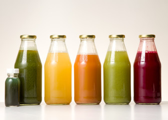 extract of various bottled vegetables and fruits