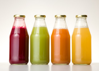 extract of various bottled vegetables and fruits
