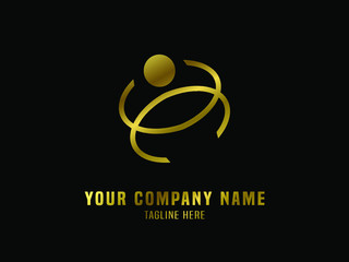 Abstract Logo Vector Gradient Gold
