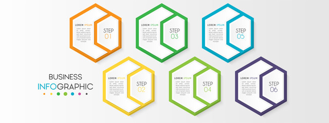 Business infographic element with options, steps, number vector template design