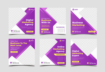 Digital marketing banner for social media post template