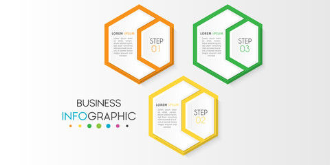 Business infographic element with options, steps, number vector template design