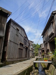 The view of building in Sado, Niigata, Japan