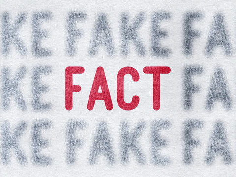 Fact Or Fake - Word On Paper Background	