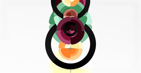 Abstract background, trendy color circles geometrical composition. Vector Illustration For Wallpaper, Banner, Background, Card, Book Illustration, landing page