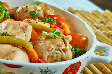 Creamy kale  chicken traybake