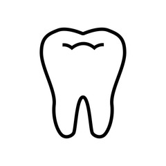 teeth icon dentist flat vector sign