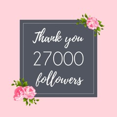 Thank you 27,000 followers social media banner, post