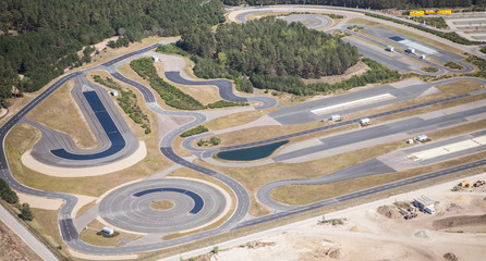 Driving safety training area with various practice routes - aerial view 
