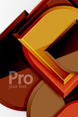 Glossy glass squares with round elements geometric composition. Abstract geometric background with 3d effect composition For Wallpaper, Banner, Background, Card, Book Illustration, landing page