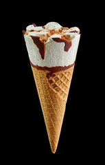 ice cream isolated on black