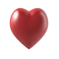 3d rendering of heart shape, love symbol for romantic concept, red love decoration object for wedding, celebration and Valentine’s Day.
