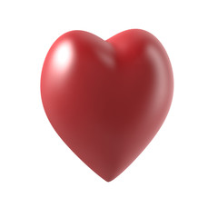 3d rendering of heart shape, love symbol for romantic concept, red love decoration object for wedding, celebration and Valentine’s Day.
