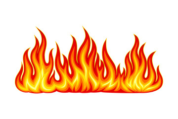 Flame Body with Bright Orange Blazing Tongues Vector Illustration