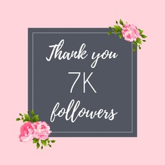 Thank you 7 K followers social media banner, post