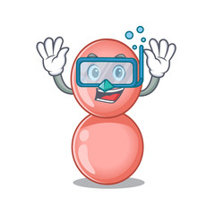 Neisseria gonorrhoeae mascot design concept wearing diving glasses