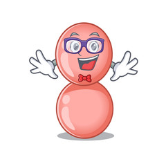 Mascot design style of geek neisseria gonorrhoeae with glasses