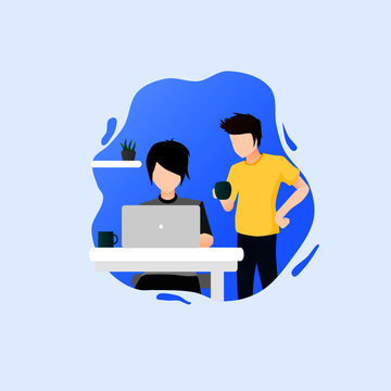 teamwork freelancer flat vector