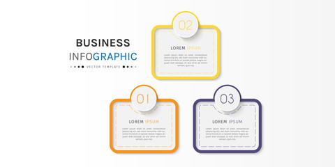 Business infographic element with options, steps, number vector template design