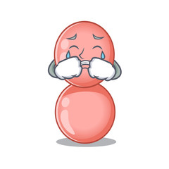 Cartoon character design of neisseria gonorrhoeae with a crying face