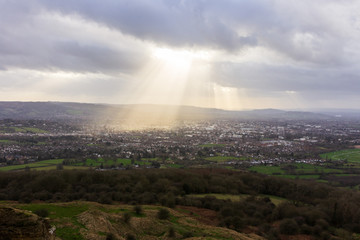 sunrays of hope over the city