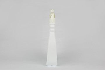 White blank plastic spray detergent bottle isolated on white background.