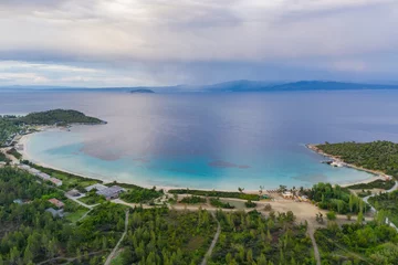 Foto op Canvas Aerial drone view of Paliouri Beach in Kassandra Sithonia penisula  Chalkidiki Greece  © Chawran