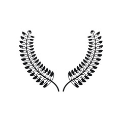 Laurel wreath silhouette icon design isolated on white background