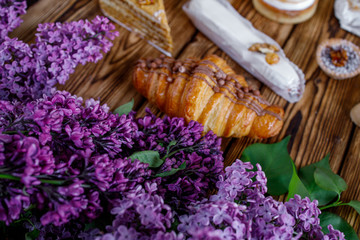 lilac sweets cake wood