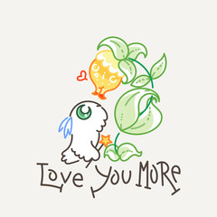 Cute owl in line style with quote. Print for poster, t-shirt, logo, stiker, textile or bags
