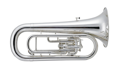 Obraz na płótnie Canvas Silver Euphonium, Euphoniums, Brass Music Instrument Isolated on White background