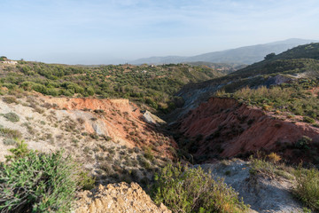 Fototapeta na wymiar mountainous landscape with badlands in southern Spain