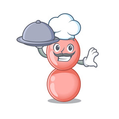 Neisseria gonorrhoeae chef cartoon character serving food on tray